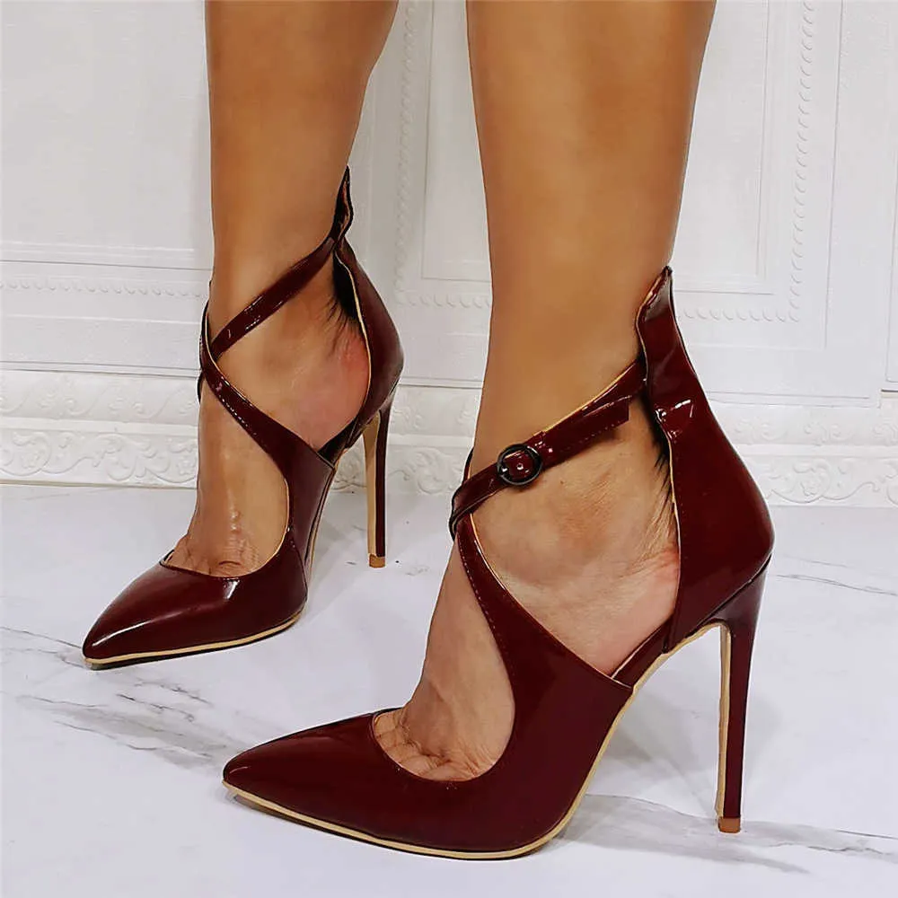 Sorbern – chaussures habillées personnalisées, avec ceinture croisée, talons hauts ultra-fins, pour boîte de nuit, grandes chaussures simples à 46 pointes pour femmes