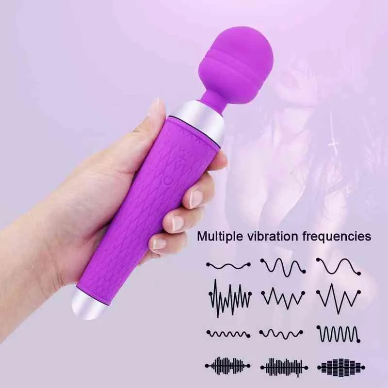 NXY vibrateurs typique sans fil USB charge massage complet du corps puissant outil de vibration personnel femmes homme baguette masseur 0406