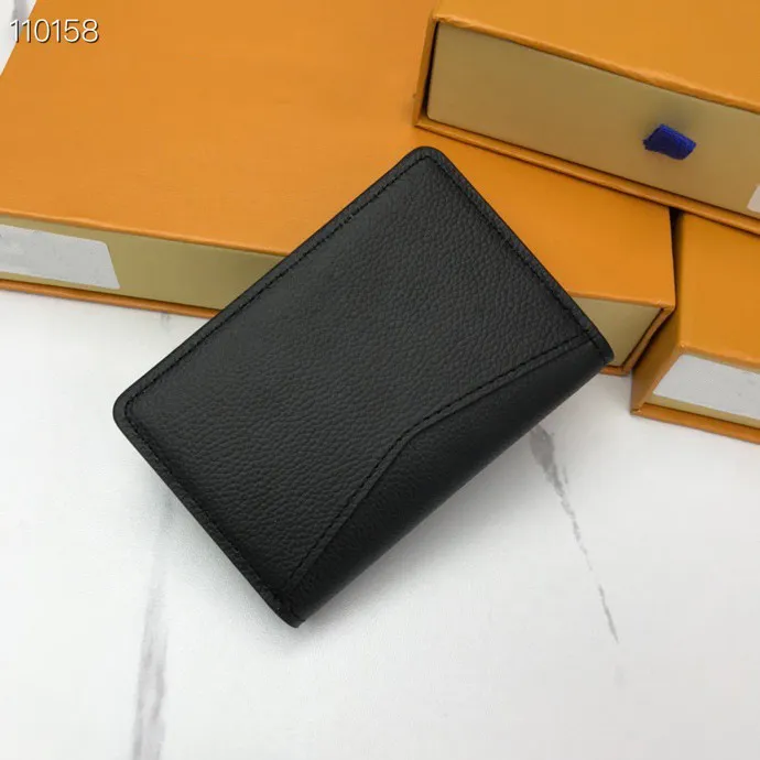 Men's Full Leather Litchi Pattern Short Wallet Card Sandwich Metal Letter Logo Shows Brand Identity Fine Workmanship Internal275f