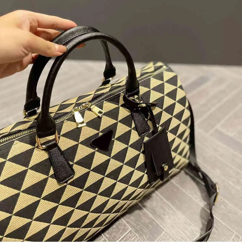 Дорожная сумка с треугольным принтом, спортивная сумка для женщин и мужчин, дизайнерская дорожная сумка для багажа, женская классическая сумка для покупок большой вместимости, Handbag312y