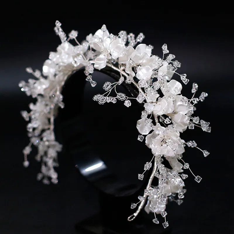Кристаллические бисера тиары Серьги для волос набор свадебной невесты.