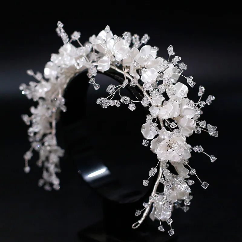 Brincos de faixa de cabelo tiara com contas de cristal Conjunto de casamentos de noiva Brides Brides Hair Acessórios 0615