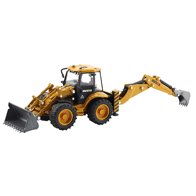 Huina Toy Inertial Excavator Digger and Tractor Shovel Model Diecast Construction Vehicl Truck Boy Children Toys Birthday Gift 220418