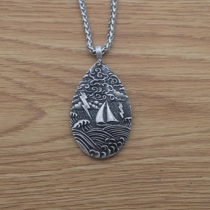 Hänge halsband 12st ocean vågor reser smycken pirat segelbåt halsband för nautisk äventyrare199