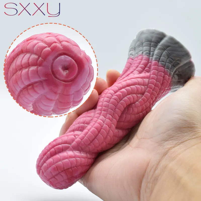 SXXYメデューサツイストファンタジーセクシーなおもちゃ初見カラフルなアナルプラグスキンフィールドシリコンディルド膣マッサージ親密な製品