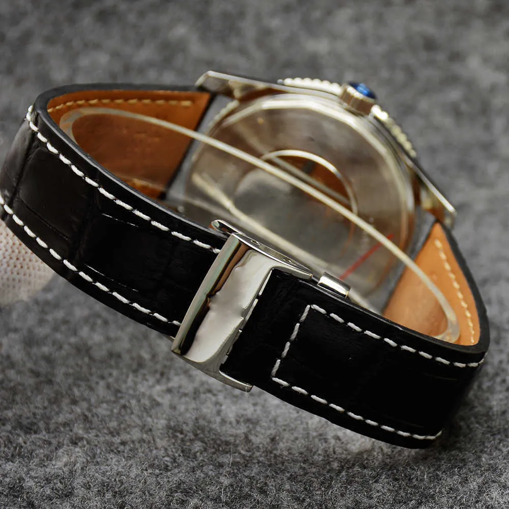 Navitimer 46mm品質時計クロノグラフクォーツムーブメントブラックダイヤル50周年記念男性ウォッチスチールストラップメンズリストウォッチ267d