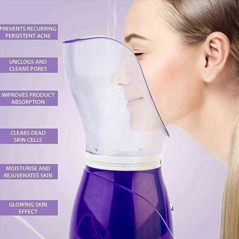 Hot Facial Steamer Professional Steam Inhaler Sauna Spa for Face Mask Moisturizer - Sinus with Aromatherapy EU Plug 220505