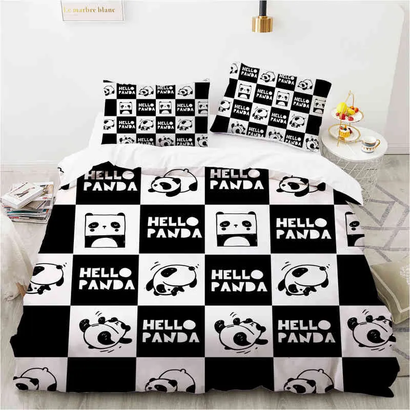 Cartoon Panda Infantil de cama infantil Conjunto para crianças Baby Girls Cover Capa de Capa Cama Cama Quilt 135 140x200 Coelho