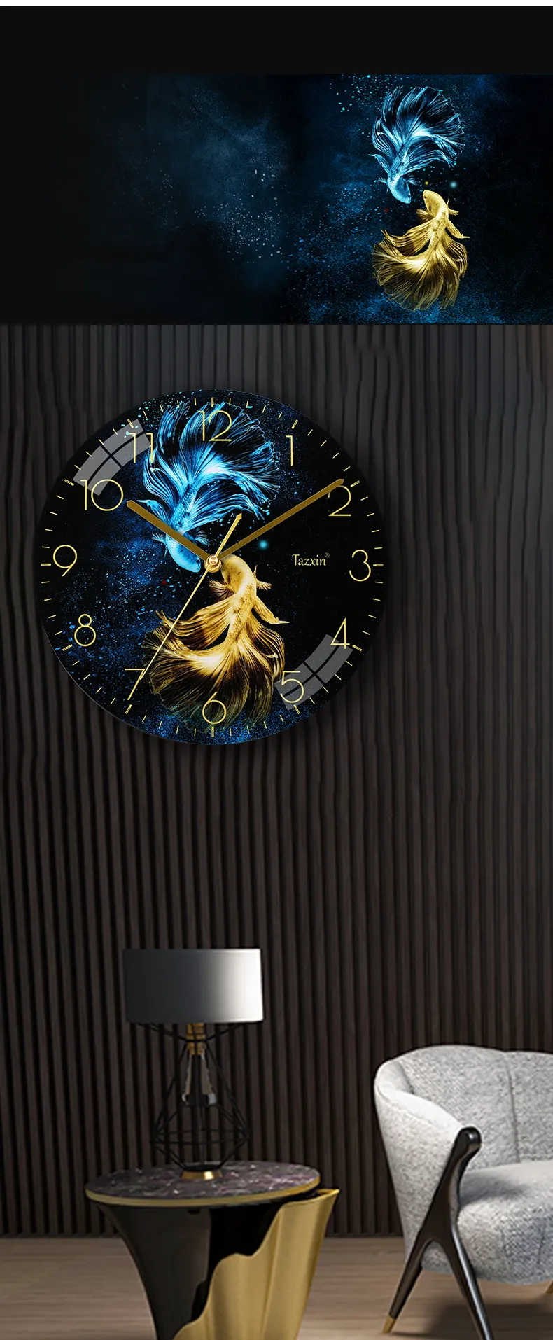 Horloge murale de quartz de qualité 12 pouces fonctionne à randon