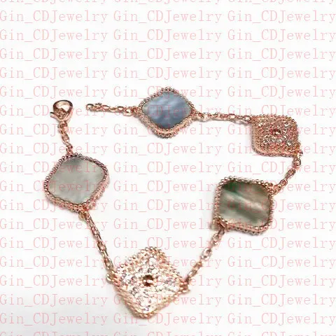Designer Classic Lucky Clover Bracciale Rose Gold Gold Ladies and Girls Valentine's Day's Mother's Day Gioielli Fade Free