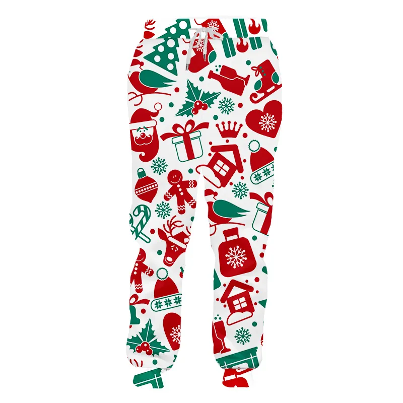 Kvinnor Jul Sweatpants 3D Print Casual Xmas Gift Sport Pants Alla säsonger andas snabb torr jogging överdimensionerad DIY 220704