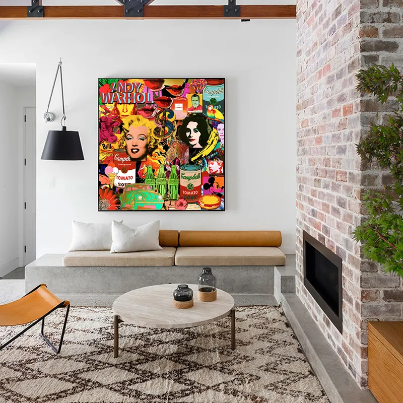 Энди Уорхол абстрактный граффити поп -арт холста плакаты и принты стены художественная картина поп -звезды для гостиной домашней декор