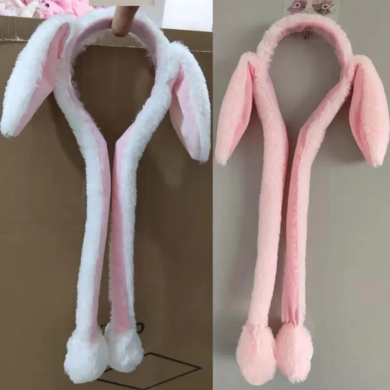 Avec oreilles de lapin en mouvement, casquette Airbag chaude et mignonne en peluche, 220629