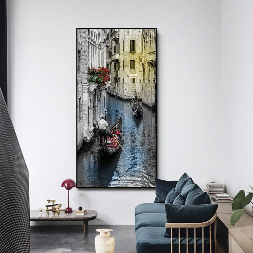 Венецианский водный город пейзаж живопись картина Canvas Print Wall Art Picture для гостиной домашней декор стены настенный декора