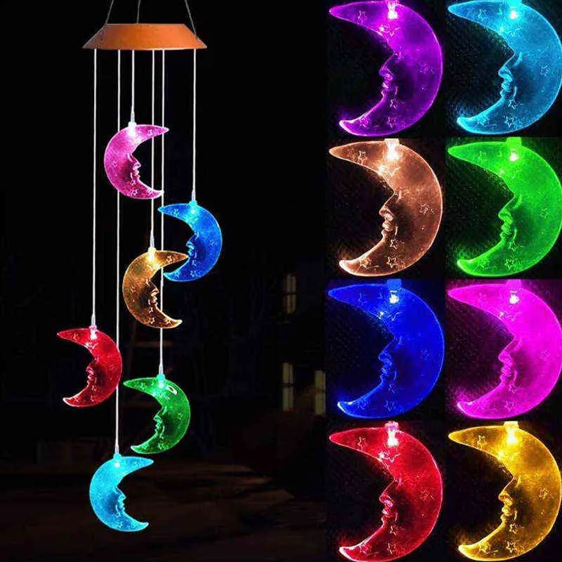 Couleur changeante énergie solaire vent carillon colibri ange papillon étanche décoration extérieure lumière pour patio cour jardin J220531