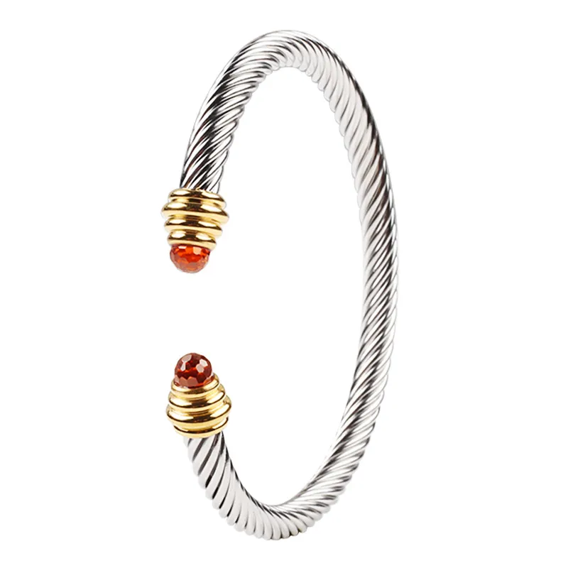Bracciale rigido aperto di design Braccialetti con cavo regolabile in cristallo di diamante braccialetti d'amore in acciaio al titanio da donna di design311G