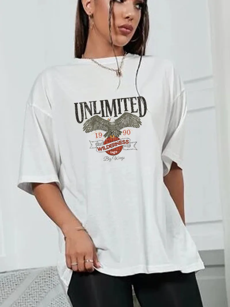 Unlimited Eagle 1990 Wilderness Graphic Tee Style rétro Vintage Grunge surdimensionné unisexe T-Shirt drôle mode été hauts 220511