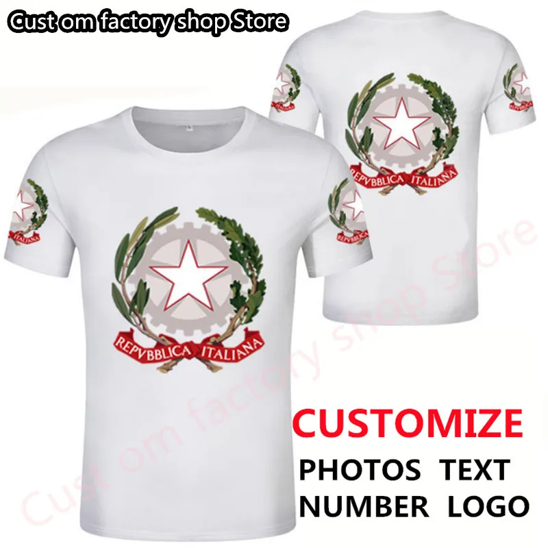 İtalya T Shirt Diy Bedava Özel Yapım İsim Numarası Ita T Shirt Nation Flag It İtalyan Ülke İtalya Koleji Baskı Metin Giysileri 220620