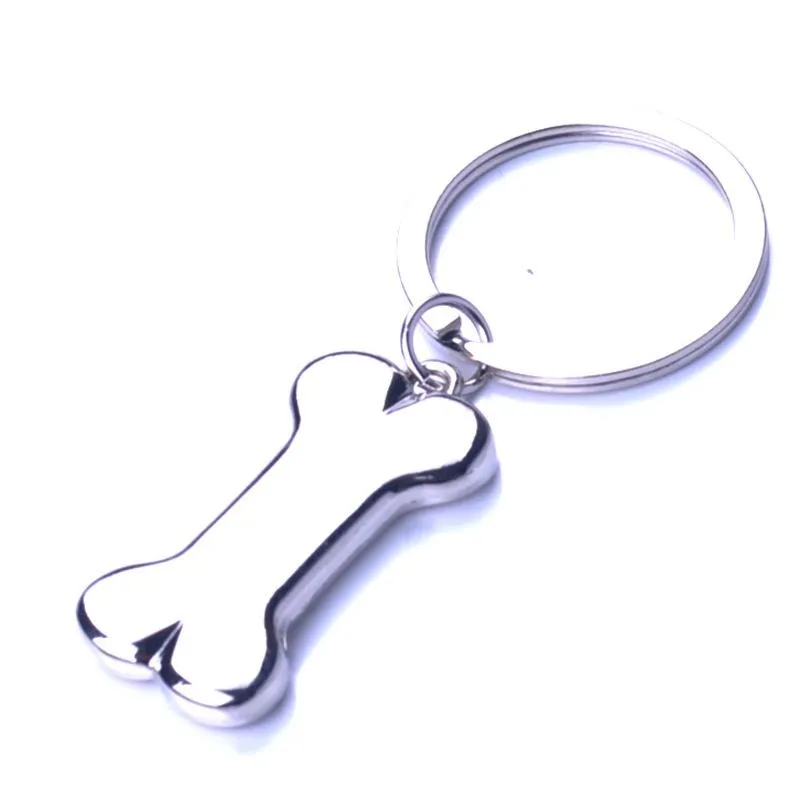 Schlüsselanhänger Netter Hundeknochen Schlüsselanhänger Mode Legierung Charms Haustier Pendent Tags Ring für Männer Frauen Geschenk Auto Schlüsselbund SchmuckKeychains228B