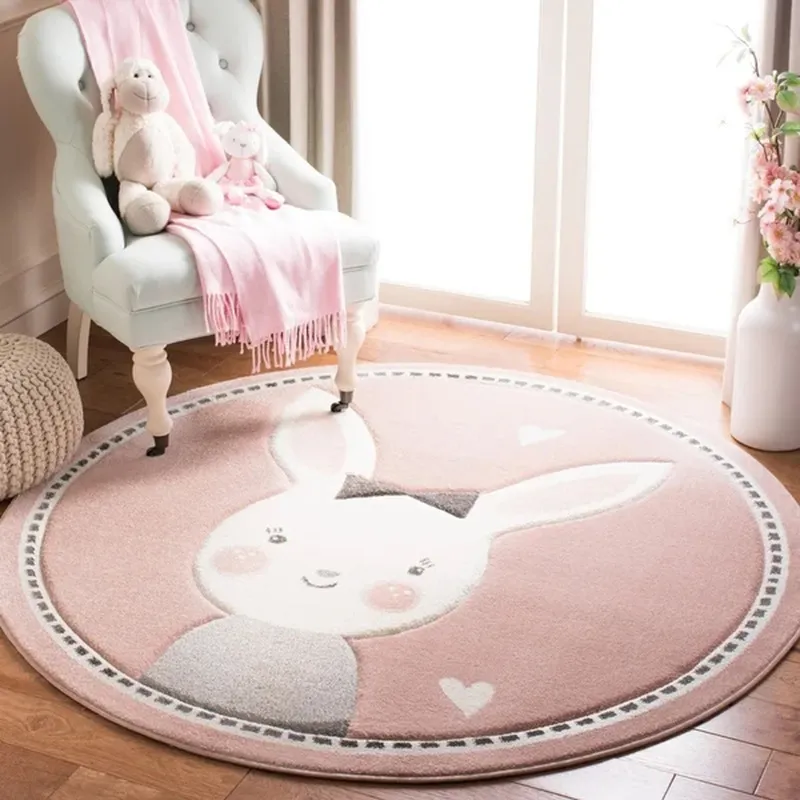 Rodada Dos Desenhos Animados Crianças Carpetfurry Matcarpet para Nurseryp Ography Children's Matbedroom Vivendo RoomCute Room Decor Rabbit