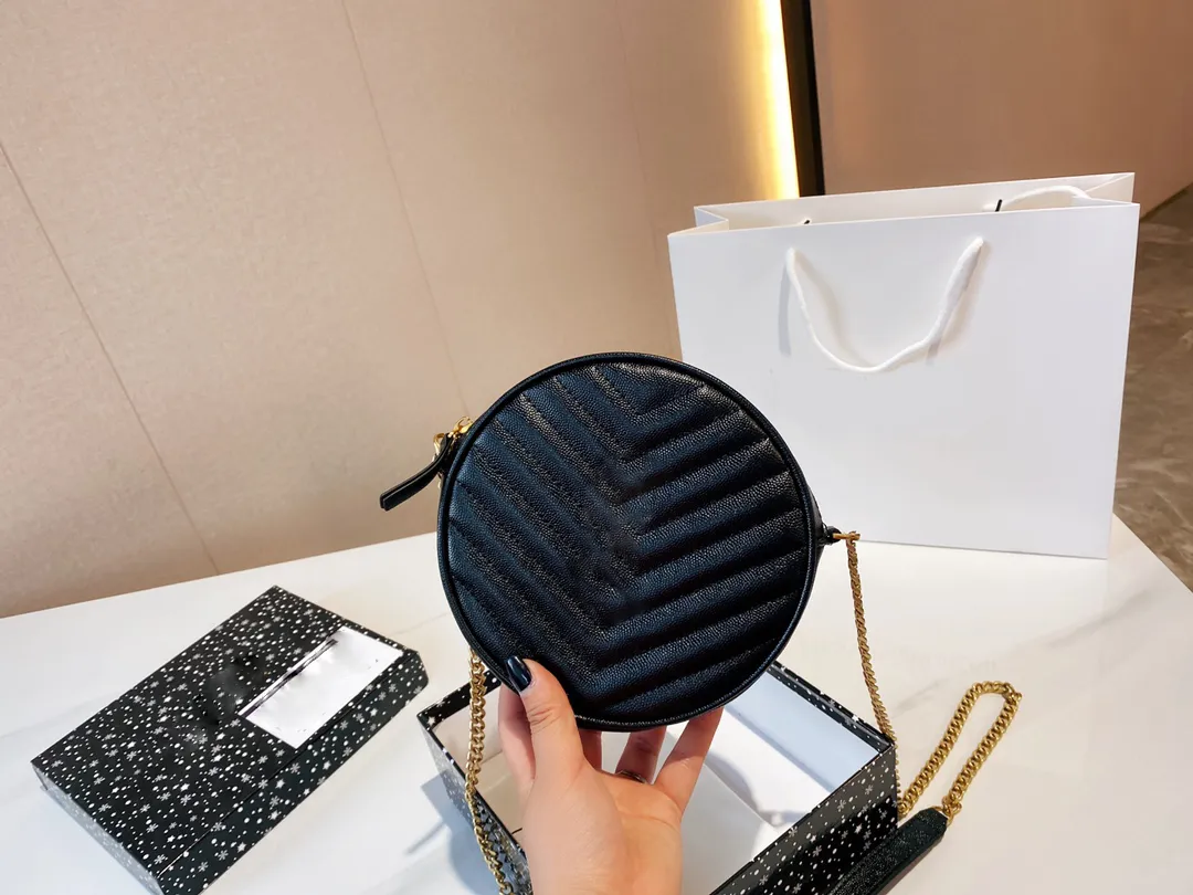 Designer Chian Mini Borsa a tracolla Nuove borse in pelle da donna Borse da donna piccole e rotonde