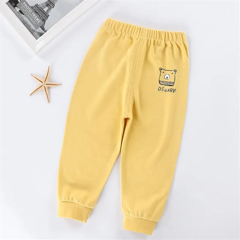 Candy Color Kinderbroek Autumn katoenen cartoon Casual babybroek 1-5 jaar lange broek Baby Outfits Kinderkleding 220512