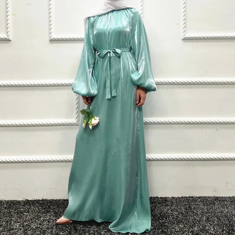 ヴィンテージドレス女性夏のスプリットドレス長袖イスラム教徒ドバイ七面鳥カーディガンローブカジュアルOネックマキシドレス