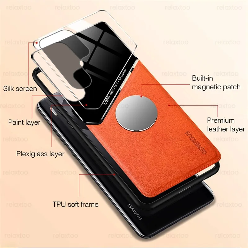 S22Ultra étui en cuir voiture support magnétique couverture de téléphone pour Samsung Galaxy S 22 S22 Ultra Pro Plus TPU cadre souple Coque antichoc