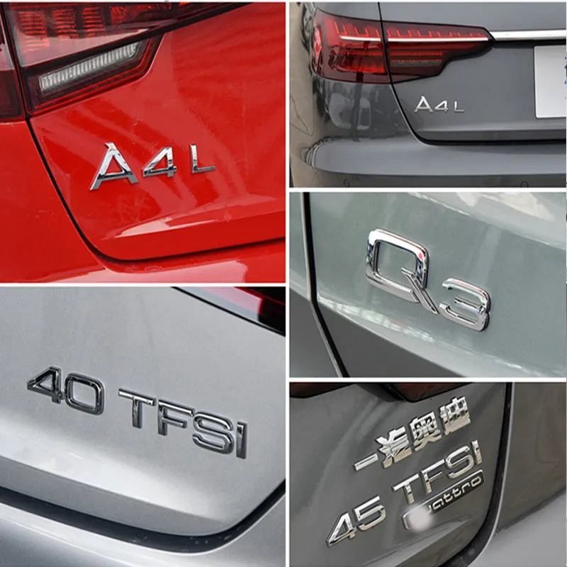 Car Styling Audi Q5 A4 Sline B8 B9 B7 A3 8V 8P A5 A6 C7 C6 Q3 Q7 S3 S4 S5 S6 RS3 RS4 SlineTrunk Boot Emblema Distintivo Adesivi