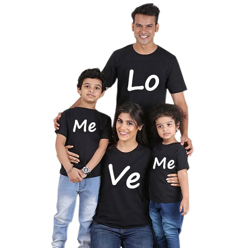 Custom Family Clothing Tshirt Matching Outfits Summer Lovely Mom Dad Kids Me Baby Father Mother Daughter Son Girl Boys Clothes 220704