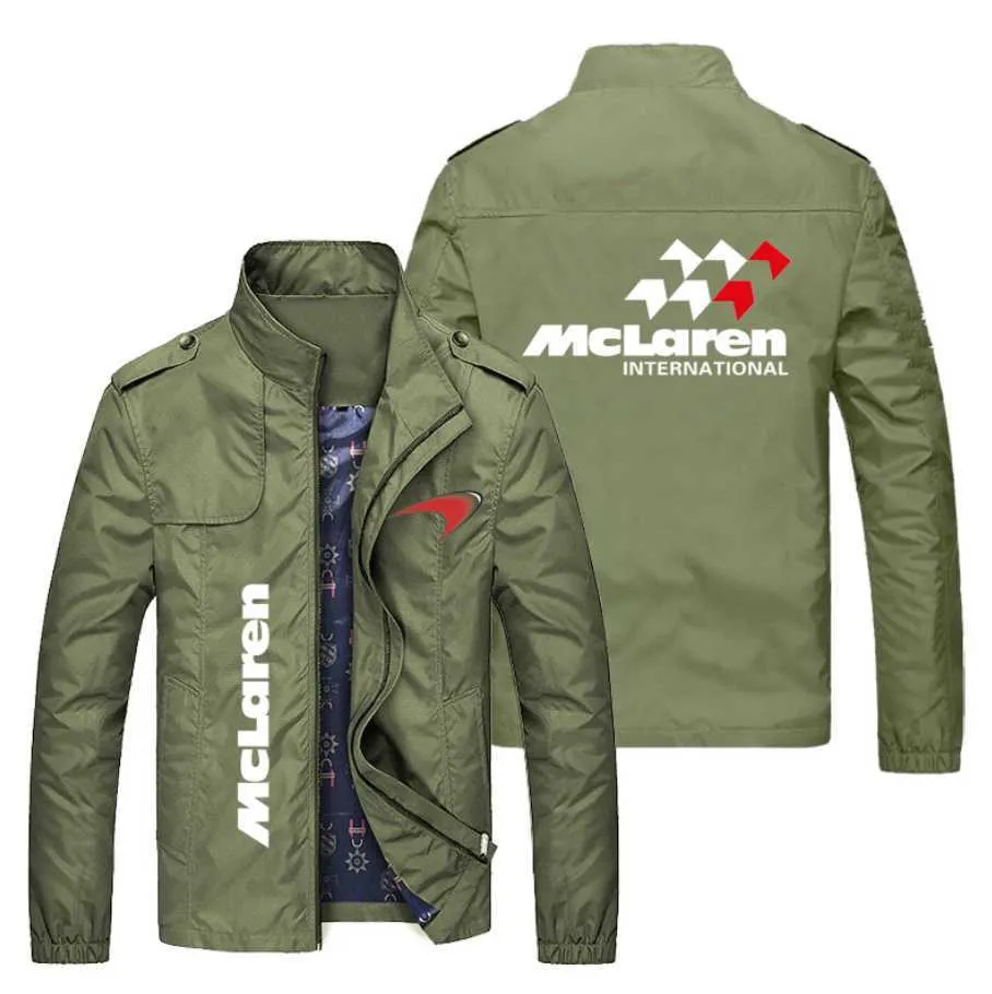 2022 New F1 Formula One Autumn and Winter Jackets Fashion Casual Mclaren Men's Outdoor Sport Spring Fall Army Cargo Bomber Irsc