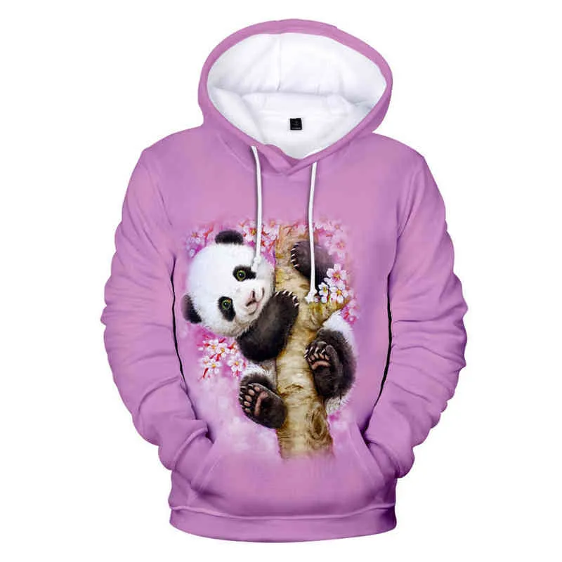 Cute Panda Hoodie for Men and Women in Spring and Autumn Fun 3D Printed Sweatshirt Casual Street Youth Clothing Loose Top L220704