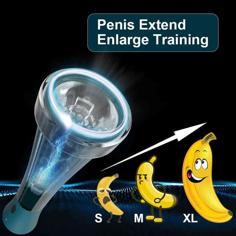 NXY Sex Men Masturbators 2 in 1electric Male Penis Pump Vacuum Masturbator Penile Enlargement Enhancer Trainer Adult Tool Toys for 0412