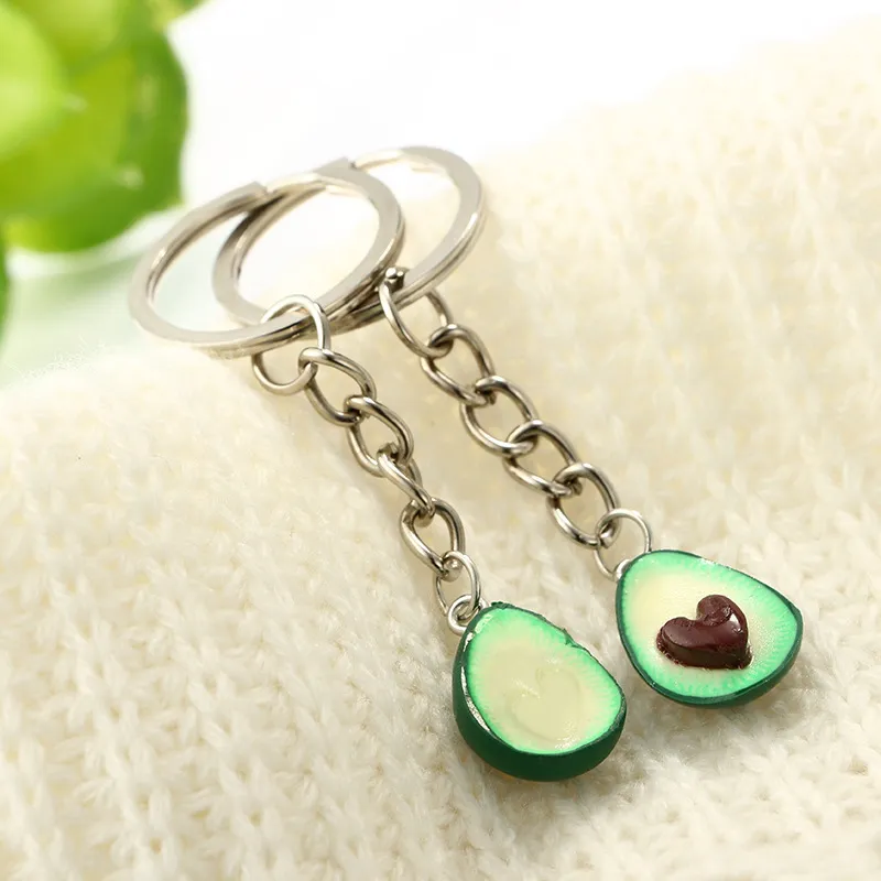 Gräsgrön simulering frukt hjärtformad nyckelring mode smycken nyckelringar vän s bff 220516