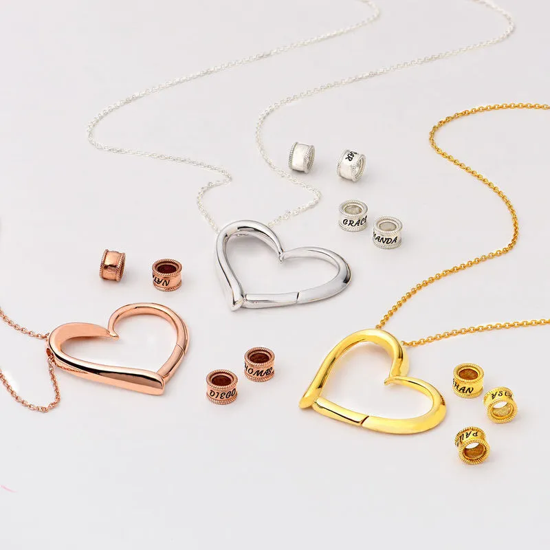 Персонализированные ожерелья с сердечками женские ювелирные изделия на заказ позолоченные 17 бусин имя ожерелья подвески подарок на день матери 220716