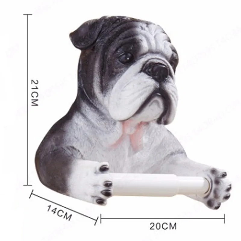 Gray Dog Violent bear Toilet Hygiene Resin Tray Free Punch Hand Tissue Box Household Paper Towel Holder Reel Spool Device 220624