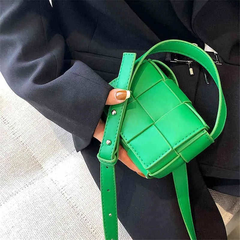 Luxe mini dames vierkant weefzak pu lederen schouder crossbody tassen voor vrouwen 2022 lente kleine portemonnees en handtassen ontwerper G220506