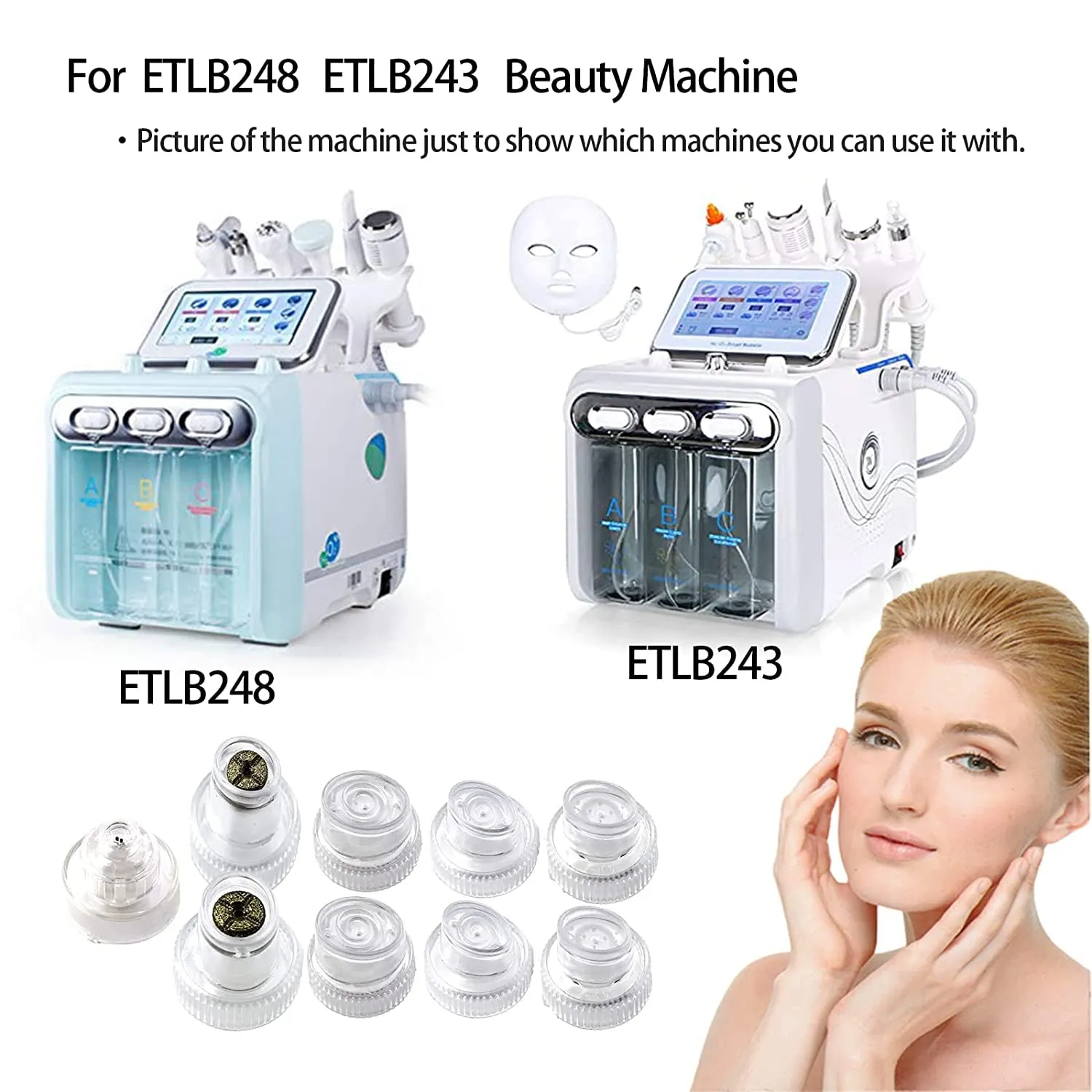 Facel Care Skin Beauty Set Hydro Facial Dermabrasion Water Peeling Tips FÖR ELITZIA ETLB245 eller ET89 ETLB248 Beauty Machine USA Stock