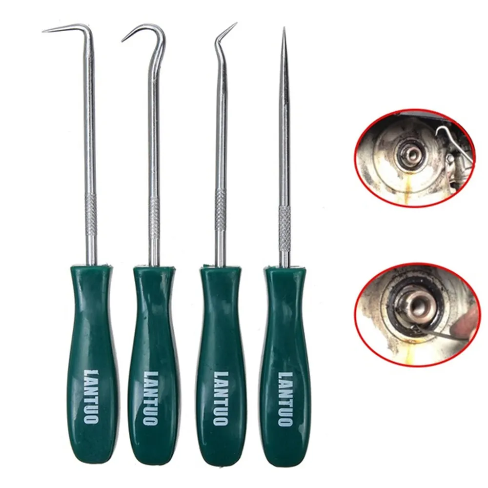 4 stuks 135mm Auto Auto Voertuig Oliekeerringen Schroevendraaiers Set O-Ring Seal Pakking Puller Remover Pick haken Reparatie Tools