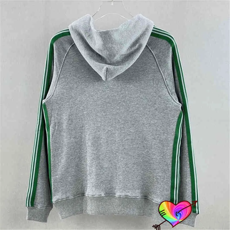 Sudadera con capucha de agujas de rayas verdes para hombres y mujeres, sudadera con capucha de agujas AWGE 2022, sudaderas con capucha de mariposa bordada de alta calidad T220802