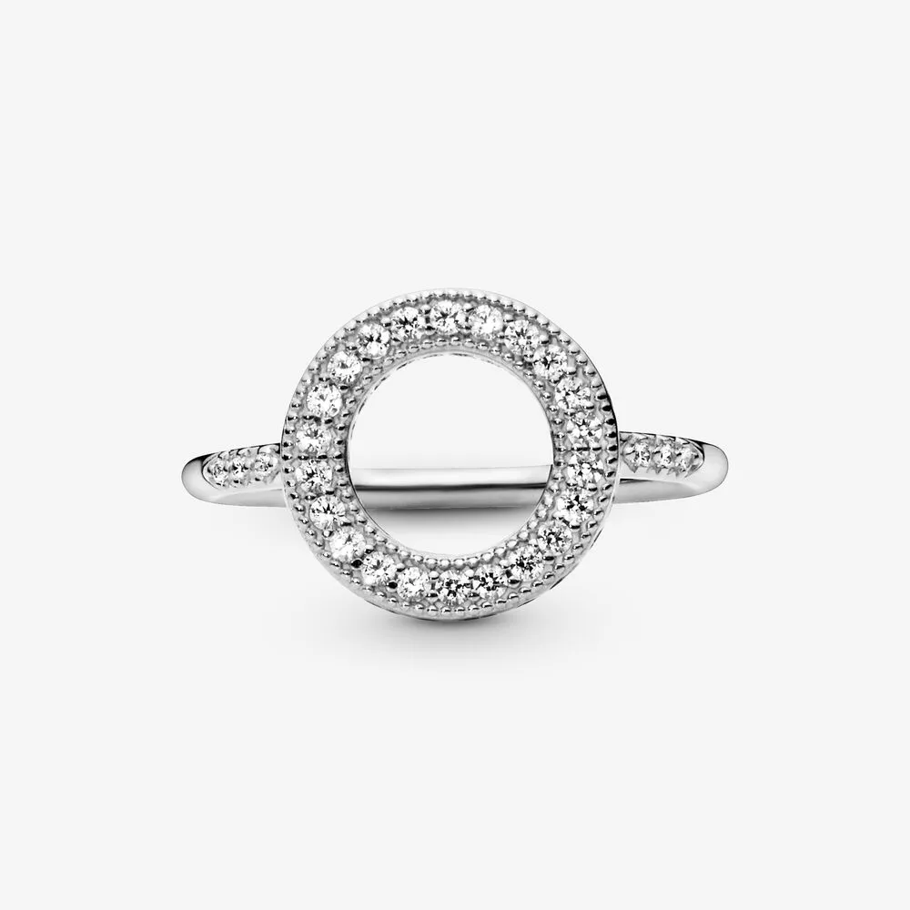 Nuovo marchio 100% 925 anello di alone scintillante in oro rosa in argento in argento