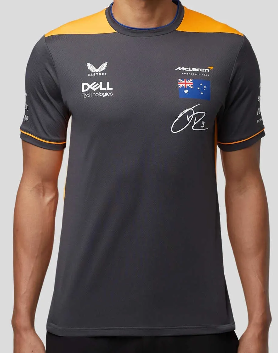 T-shirt à manches courtes pour hommes, équipe de course F1, Mclaren Daniel Ricciardo, loisirs, séchage rapide en été, 2023