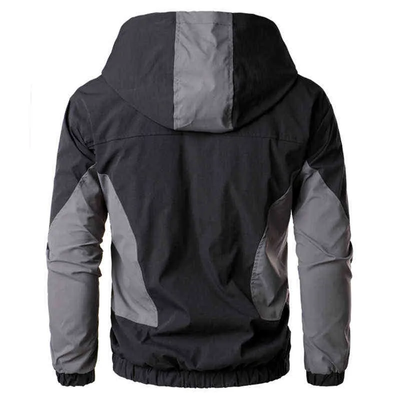 2021SPRING Autumn Hooded Zipper Jackets Men Streetwear Windbreaker Mens Sportwear Coat Slim Fit Pilot Bomber Jacket Man Outwear L220706