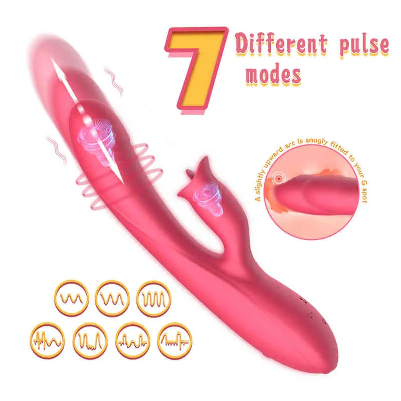 NXY Vibratörler Vibrador Teleskppico De Conejo Para Adultos Consolador Estitorador L Cltoris Y Punto G Lengua Sanal Empuje Vibracin Juguetes 0408