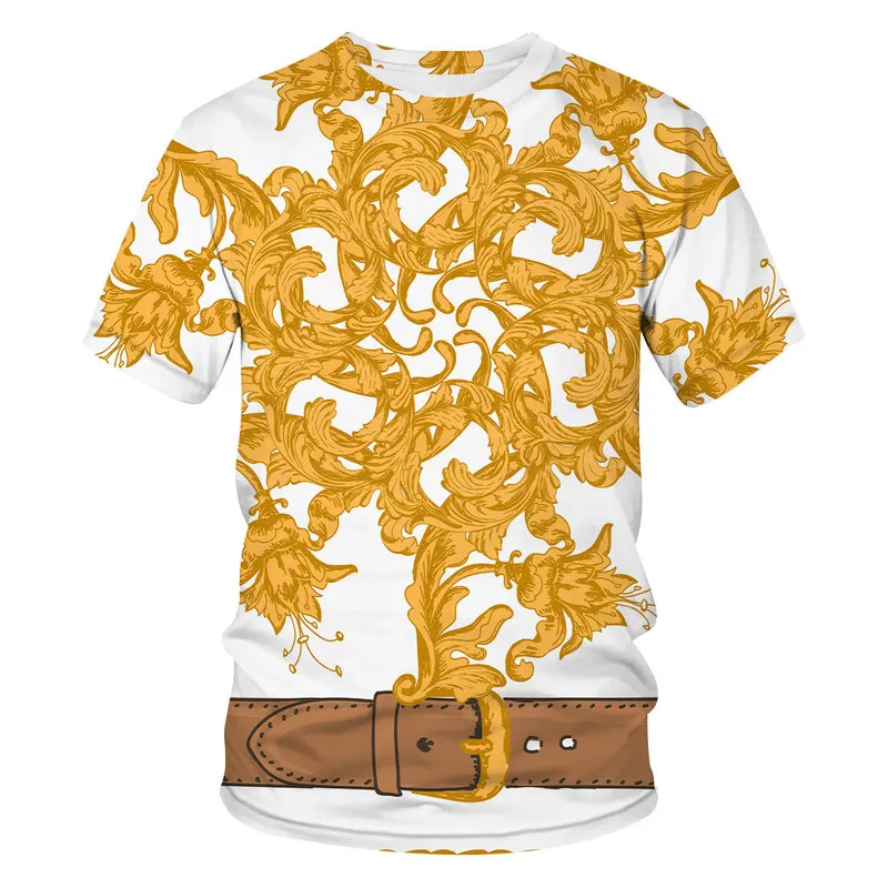 Mode d'été T-shirt surdimensionné pour hommes 3D Anime baroque imprimé col rond à manches courtes en plein air décontracté haut de sport t-shirt 6xl 220629