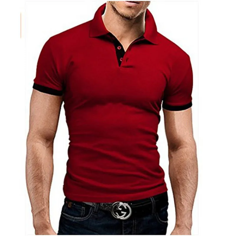 Été à manches courtes Polo hommes mode décontracté Slim couleur unie affaires polos vêtements pour hommes 220618