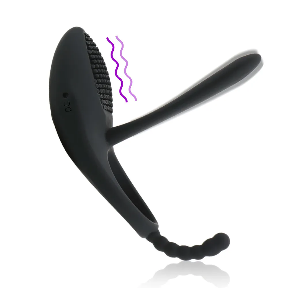 Giocattoli sexy coppie Stimolazione della vagina anale Eiaculazione ritardata 7 Speed Cock Ring Vibratore del punto G Pene vibrante