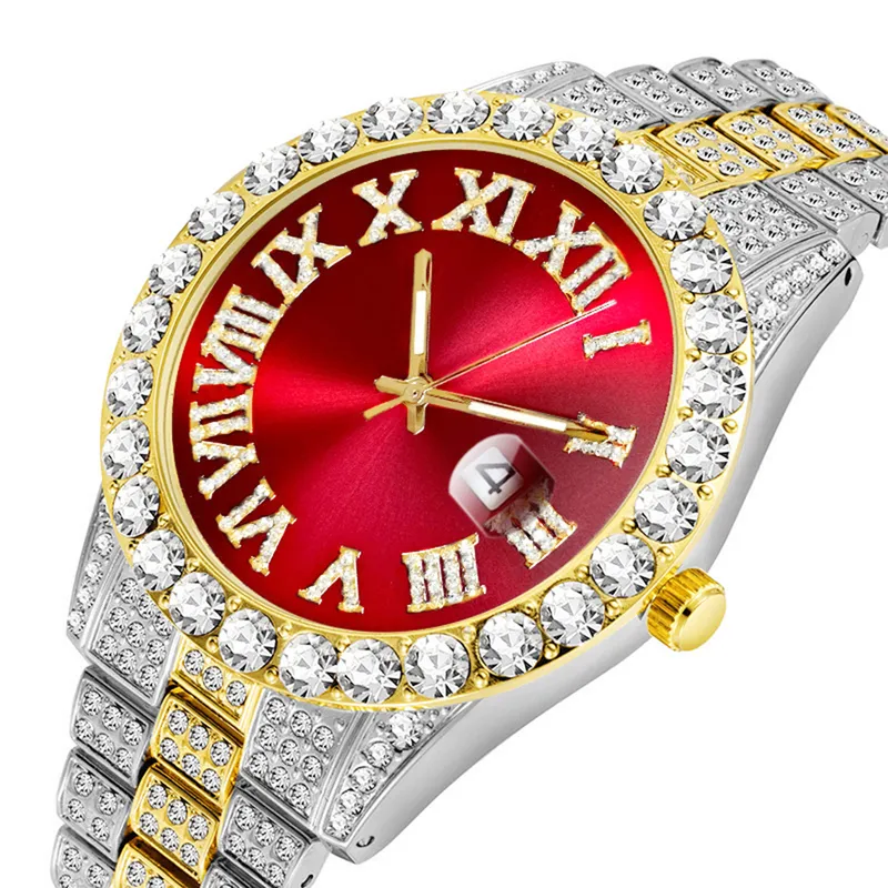 Iced Out Horloge Mannen Luxe Merk Volledige Diamond Heren Horloges AAA CZ Quartz heren Horloge Waterdicht Hip Hop Mannelijke klok Cadeau Voor Me244b
