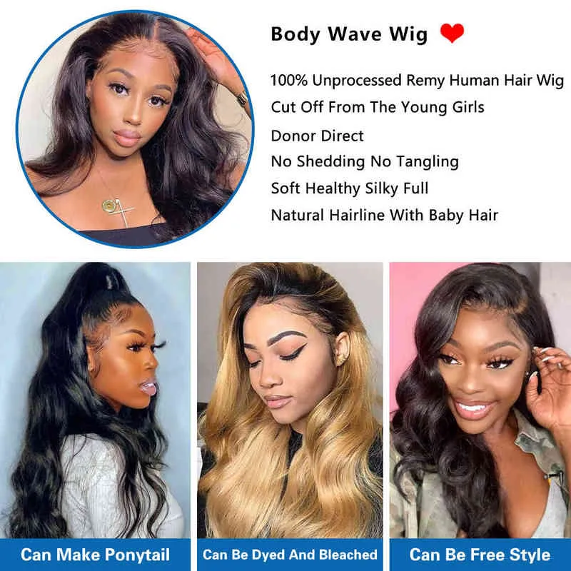 360 Lace Frontal Wig Human Hair S 360 S Remy Body Wave S For Women 220608