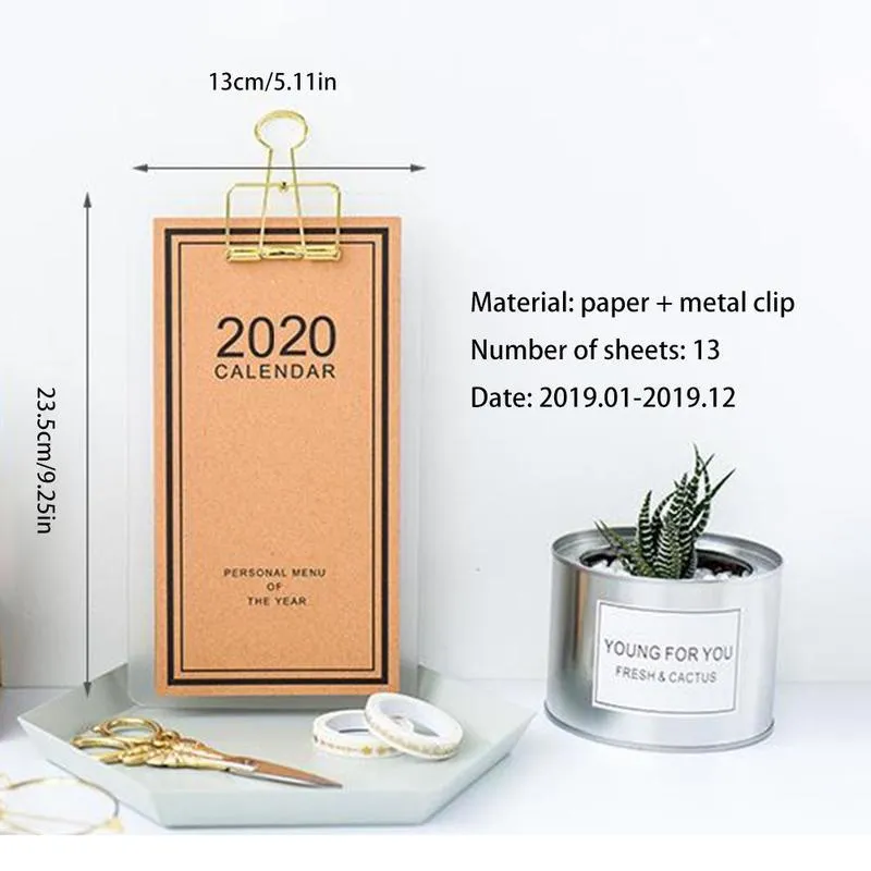 Menustyle Simple Innovative Custom DIY Desk Calender Small Wall Schedor Planner Planner School Office Stationer 220711